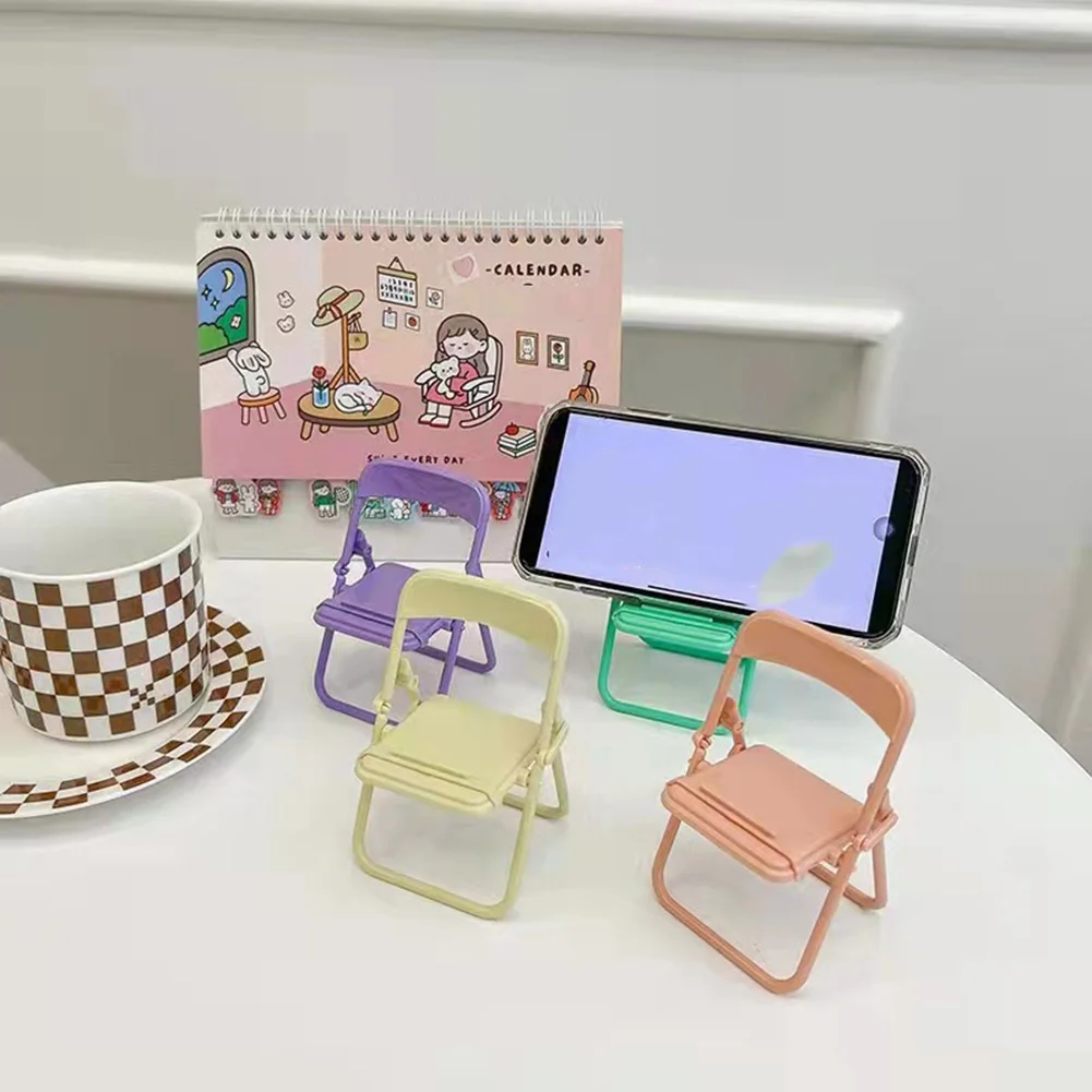 

Portable Mini Mobile Phone Stand Desktop Chair Stand 4 Color Adjustable Macaron Color Stand Foldable Shrink Decoration Decoratio