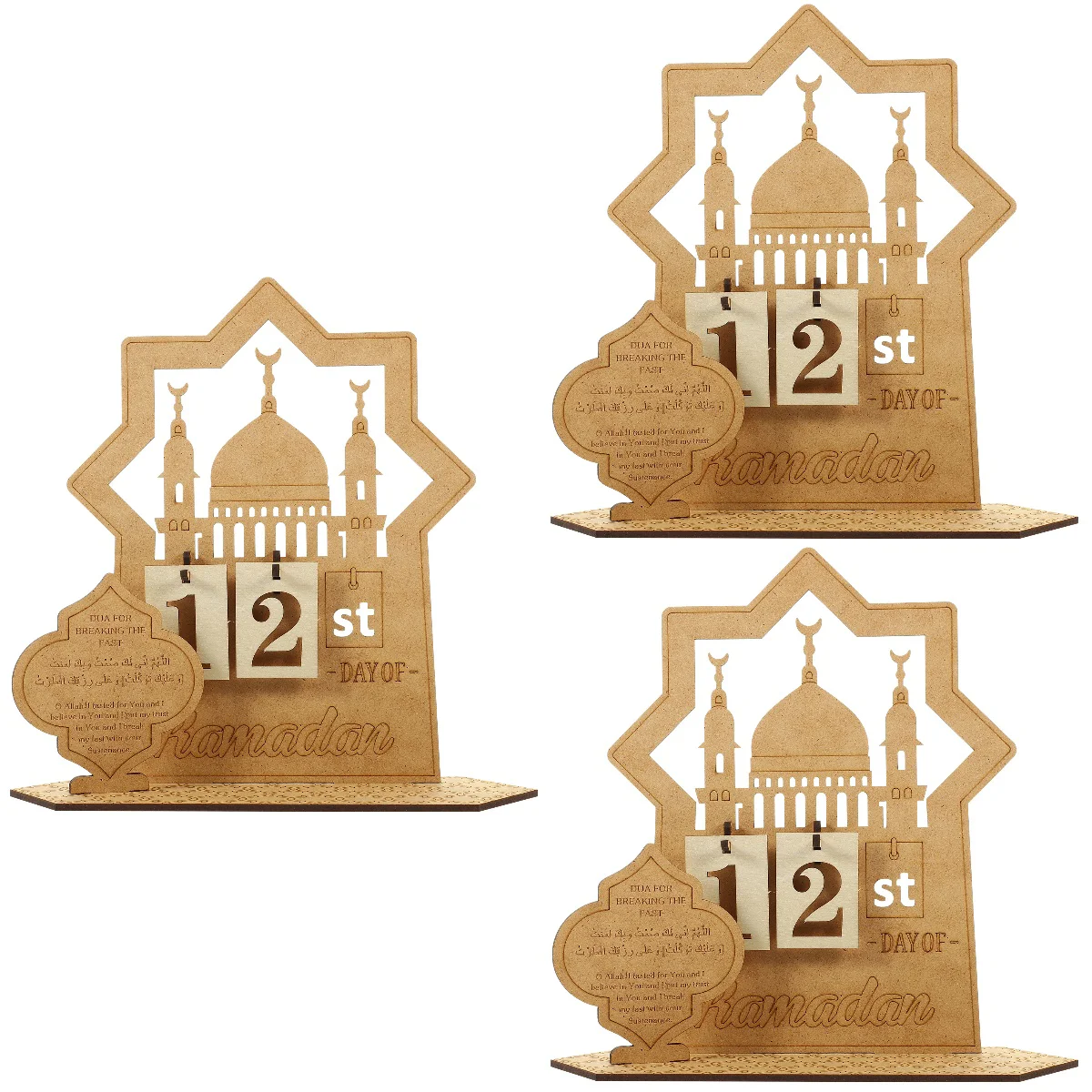 

Ramadan Advent Festival Wooden Calendar Decorative Eid Memorial Countdown Mubarak Desk Calendars