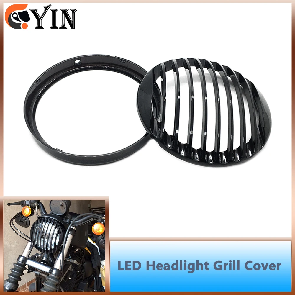 

For Harley Davidson Sportster XL 883 XL883 Iron XL 1200 XL1200 Custom XL1200C 1200 Motorcycle Headlight Grill Cover Grille Guard