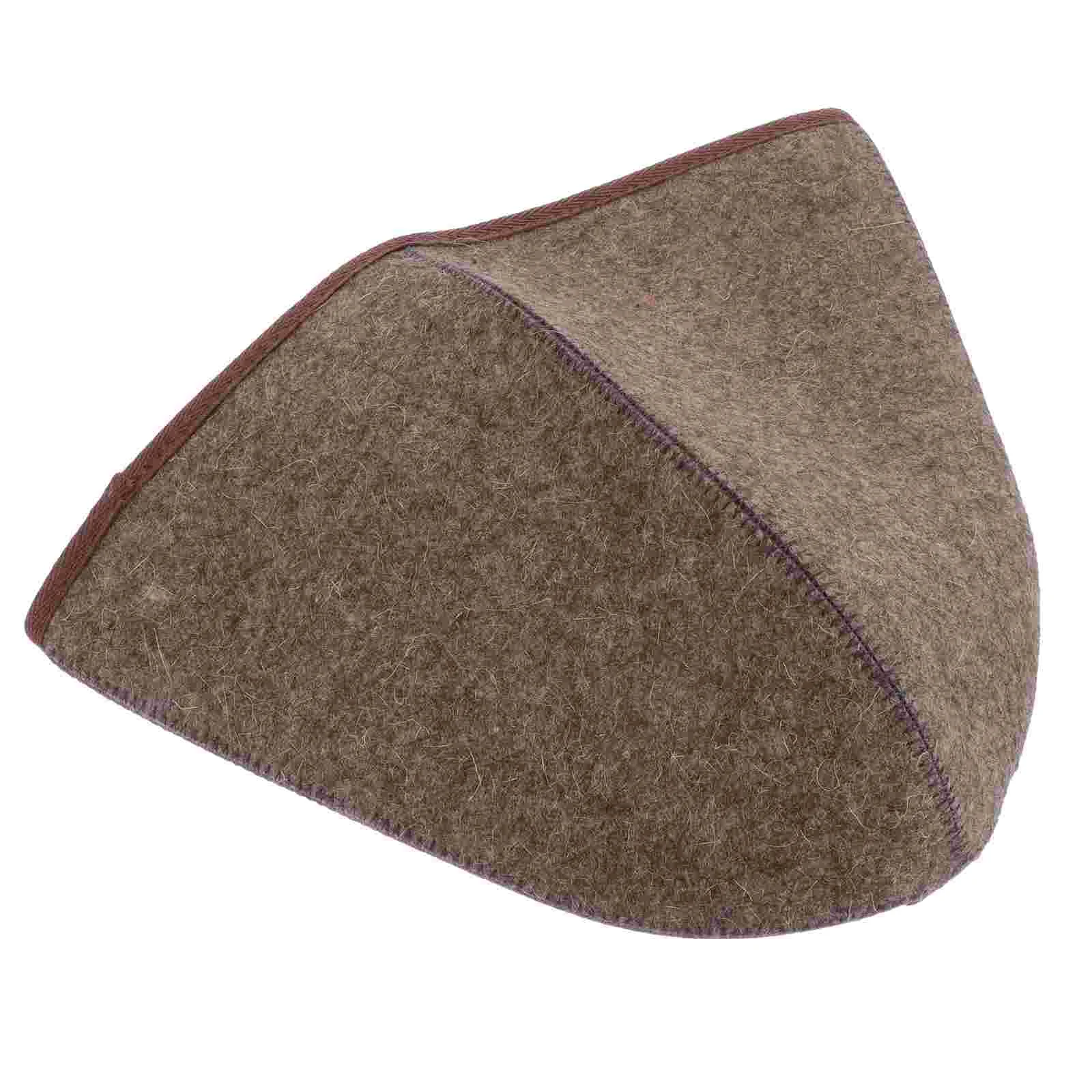 

Felt Sauna Hat Portable Satin Sleep Bonnet Household Bathing Wool Supply Shower Man