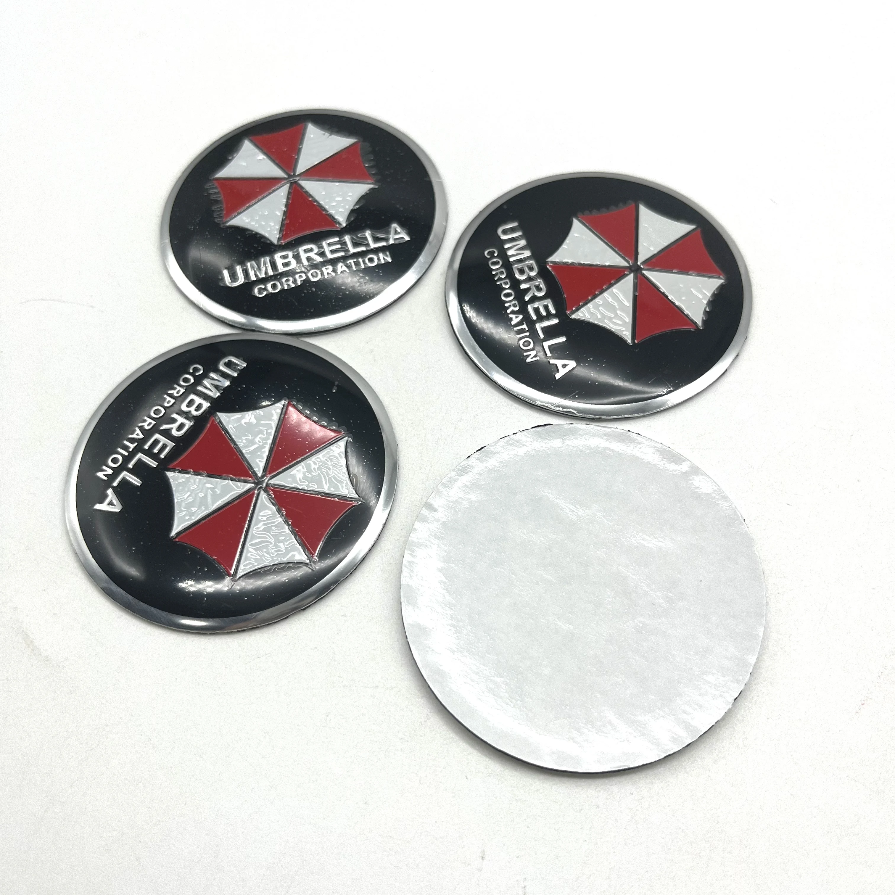 Набор из 4 универсальных 3D-наклеек UMBRELLA CORPORATION (56 мм, 65 мм) для центральных колпачков автомобильных дисков, эмблемы, стайлинг-аксессуары (art.: 3920db9d48004) - 3920db9d48004