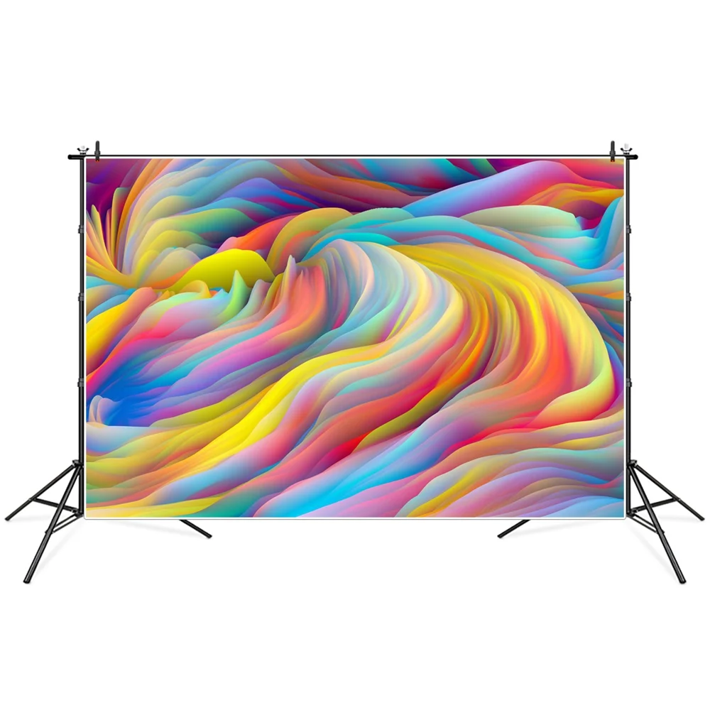 

Twisted Gradient Multicolor Pattern Photography Backdrops Custom Baby Party Home Decoration Studio Photo Booth Backgrounds Props