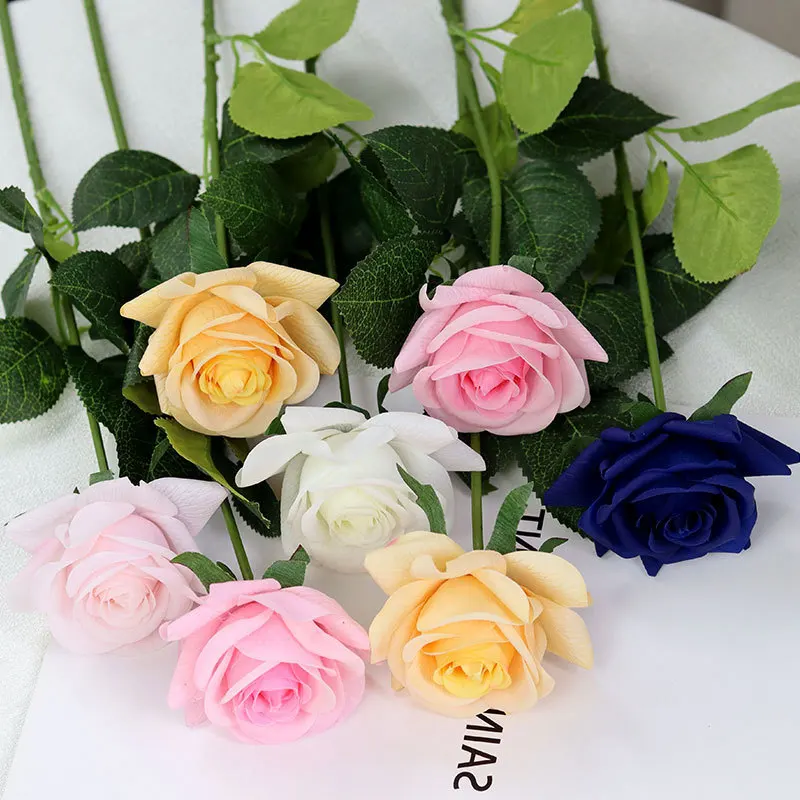 

7Pcs Feel Moisturizing Latex Rose Flower Wedding Decoration Real Touch Artificial Flowers Home Decoration Flower Arrangement
