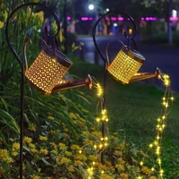 solar outdoor light kettle watering can lighting with string lights led garden lawn decorate landscape metal vintage waterproof