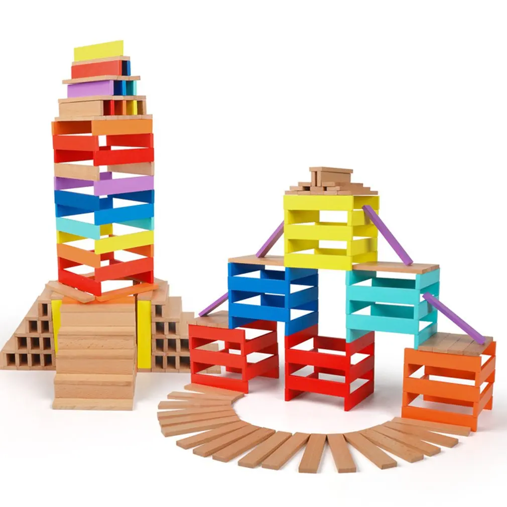 

Creative Building Blocks Early Educational Creativity Pile Tower Building Blocks Color Educational Wooden Assembling Toy
