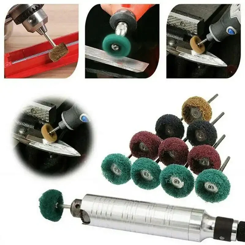 Nylon fiber grinding sanding Head Buffing Polishing set Mini Brush Scouring Pad Abrasive Wheel with 3/2.35mm Shank For Dremel