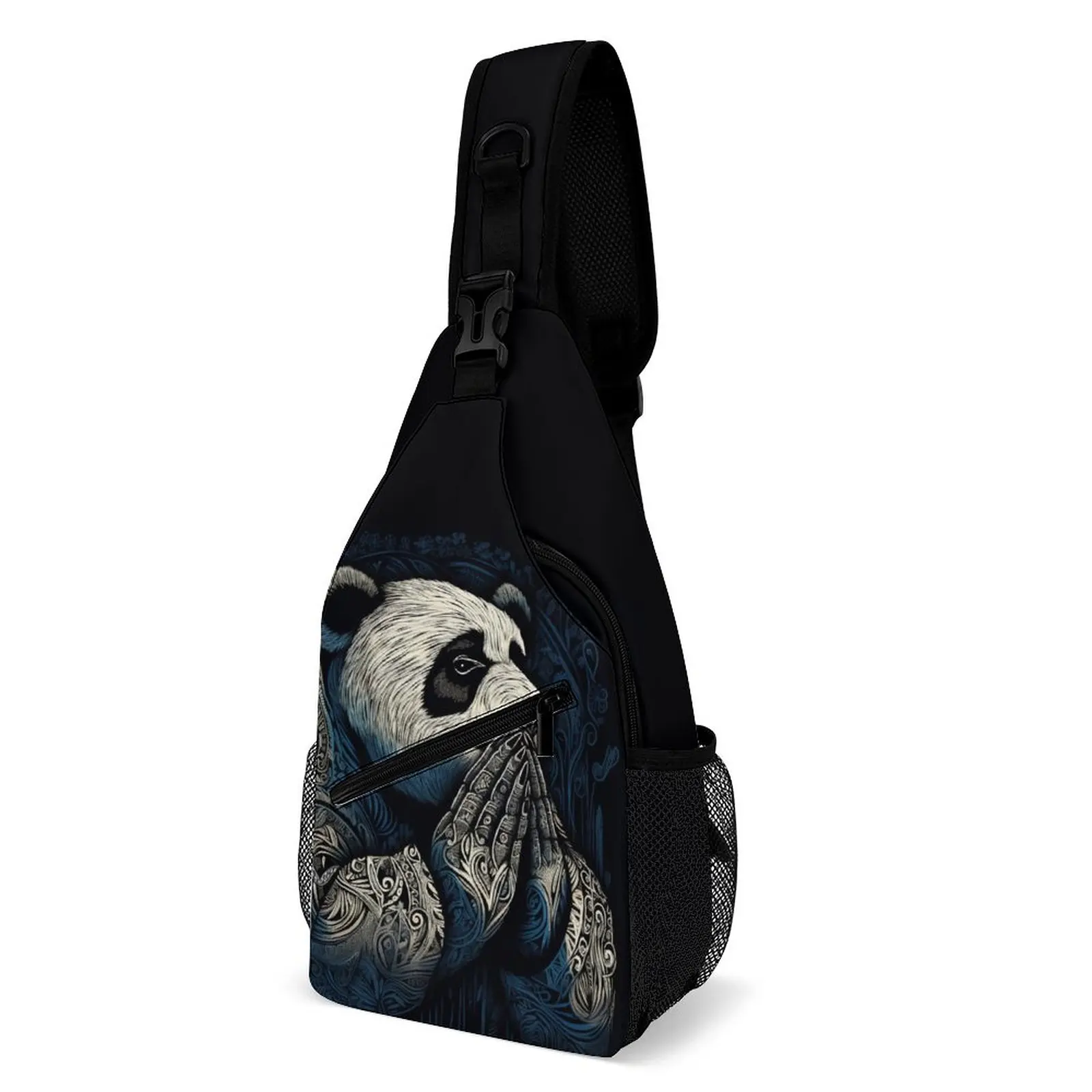 

Panda Chest Bags Unisex Art Illustration Motorcycle Shoulder Bag Casual Print Crossbody Bag Phone Outdoor Style Sling Bags
