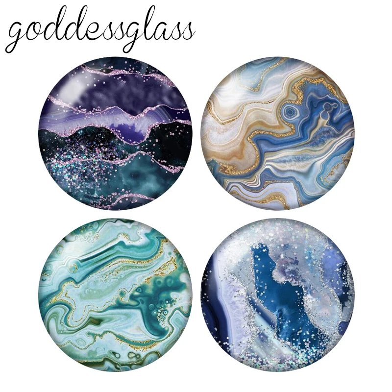 

New water ripples waves glitter stone texture10pcs 12mm/18mm/20mm/25mm Round photo glass cabochon demo flat back Making findings