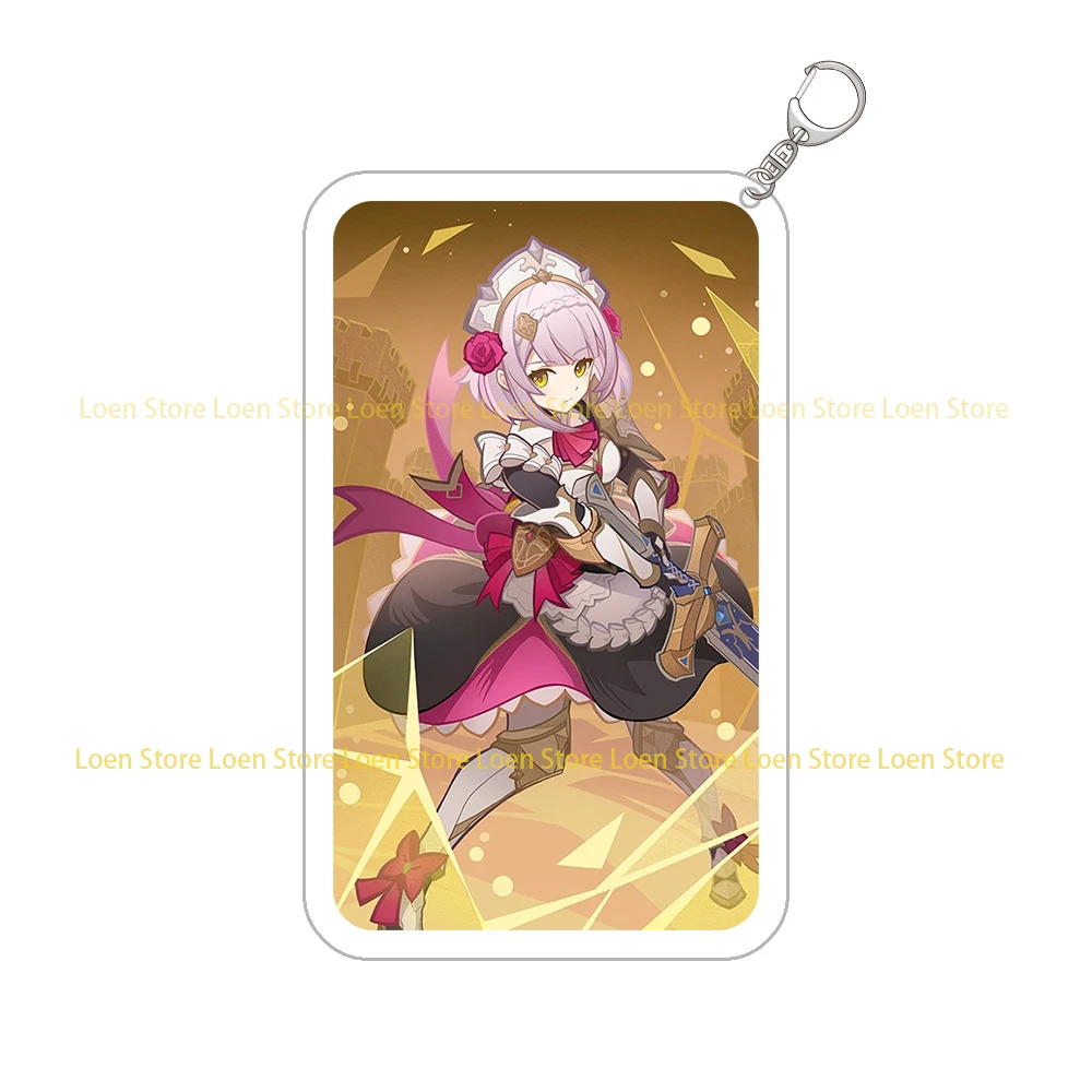 Фото Loen Store Genshin Impact Albedo Diona Razor Mika разбавленный квадратный акриловый брелок для ключей милый подарок для мальчиков и девочек №2