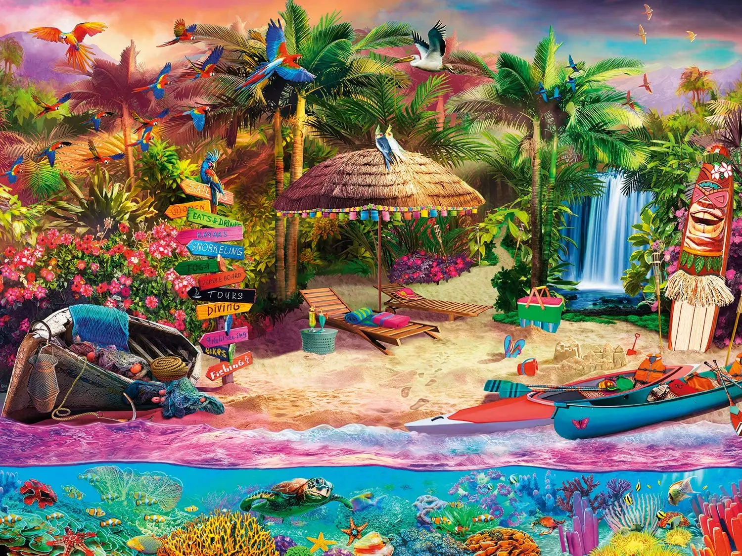 

Tropical Island Holiday Wooden Jigsaw Puzzle for Adults Teens Kids Family Puzzle Game Toy Gift wooden kids toys