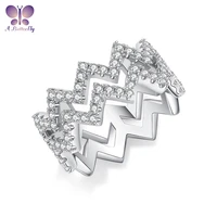 abutterfly 100 925 sterling silver d color moissanite wave ring womens wedding band fine jewelry wholesale
