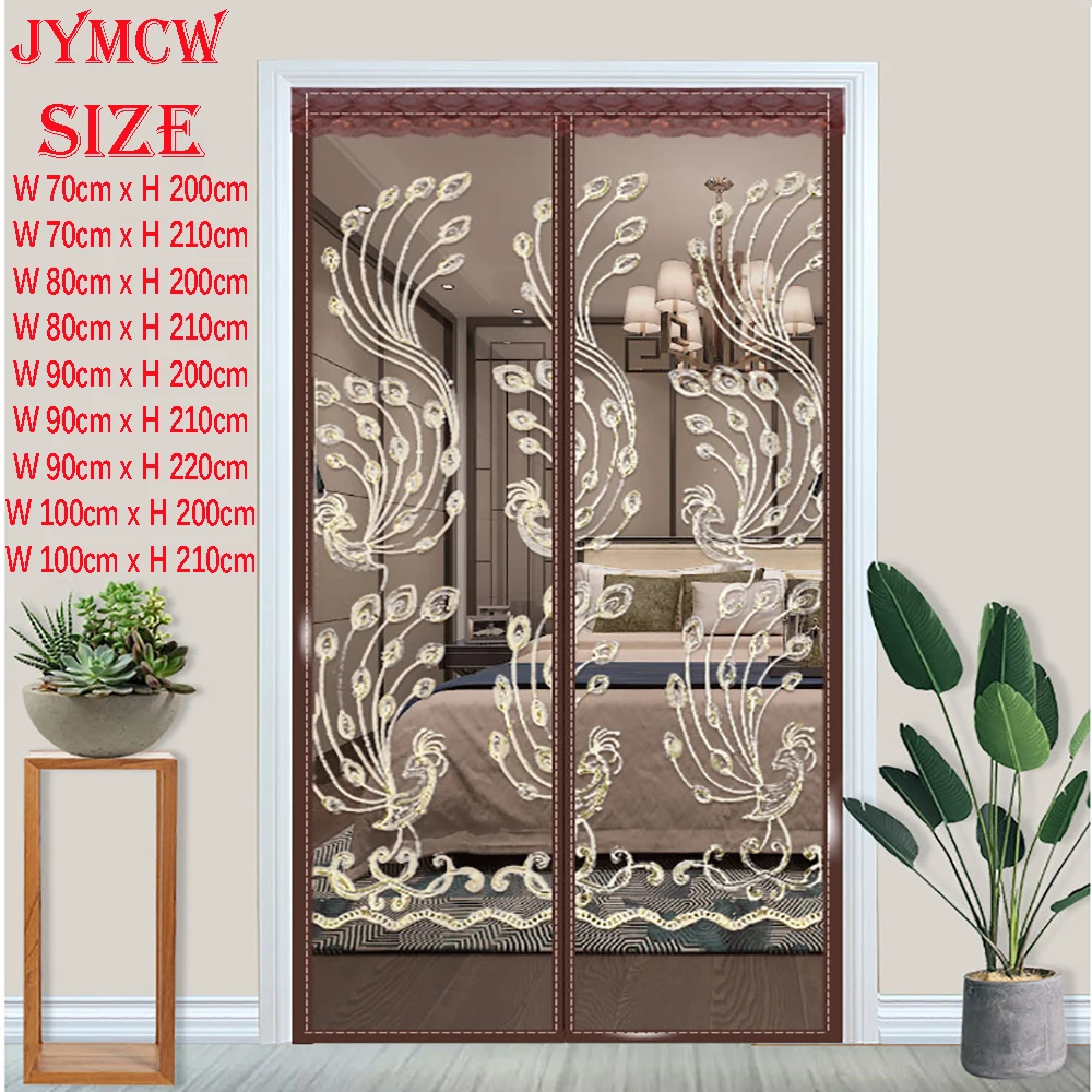 Reinforced Magnetic Screen Door Curtain Anti Mosquito Insect Fly Bug Curtains Automatic Closing Door Magnetic Mesh Insect Screen