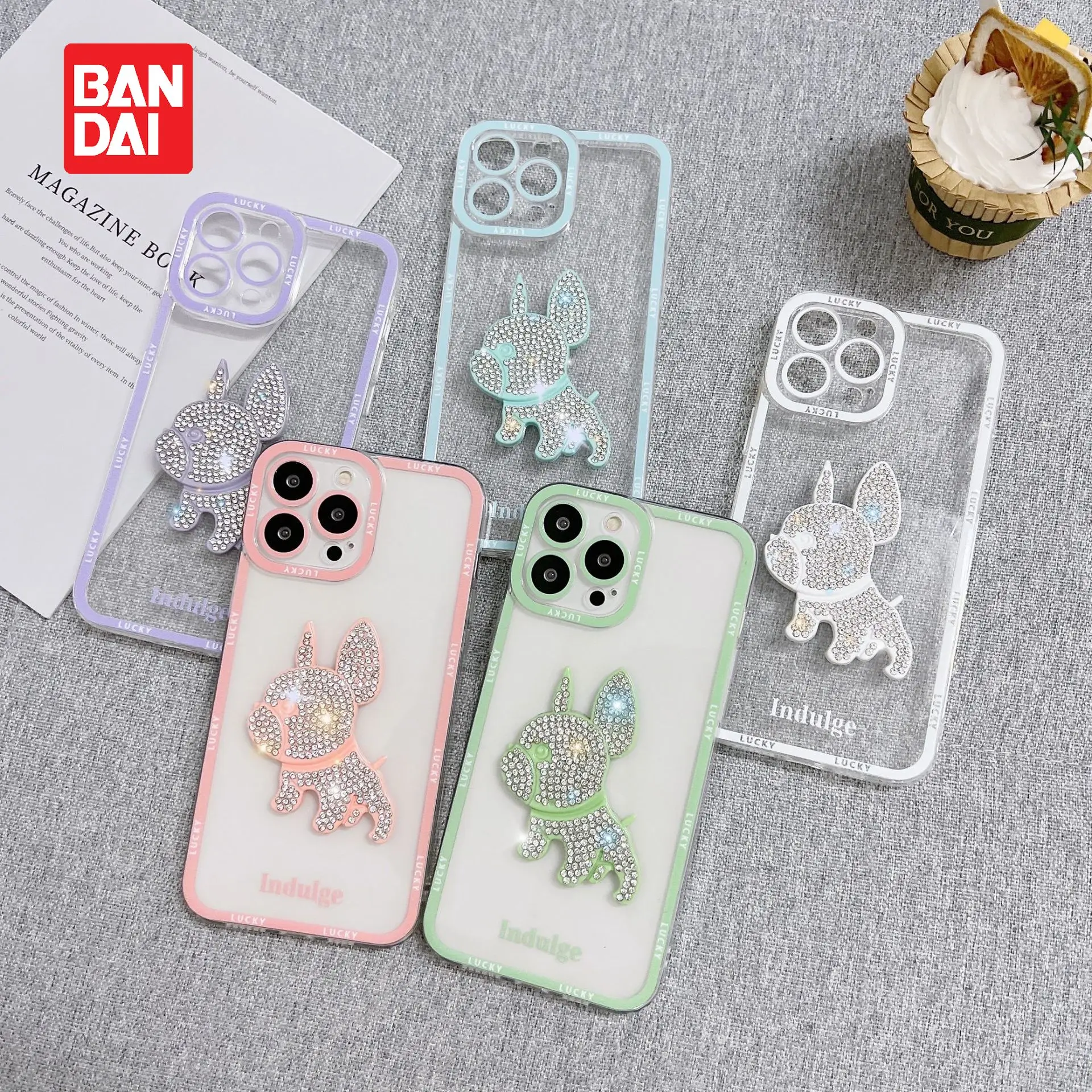 

Bandai Disney cartoon diamond bear iPhone11 12pro 13promax mobile phone case apple x xs XR xsmax kawaii transparent soft shell