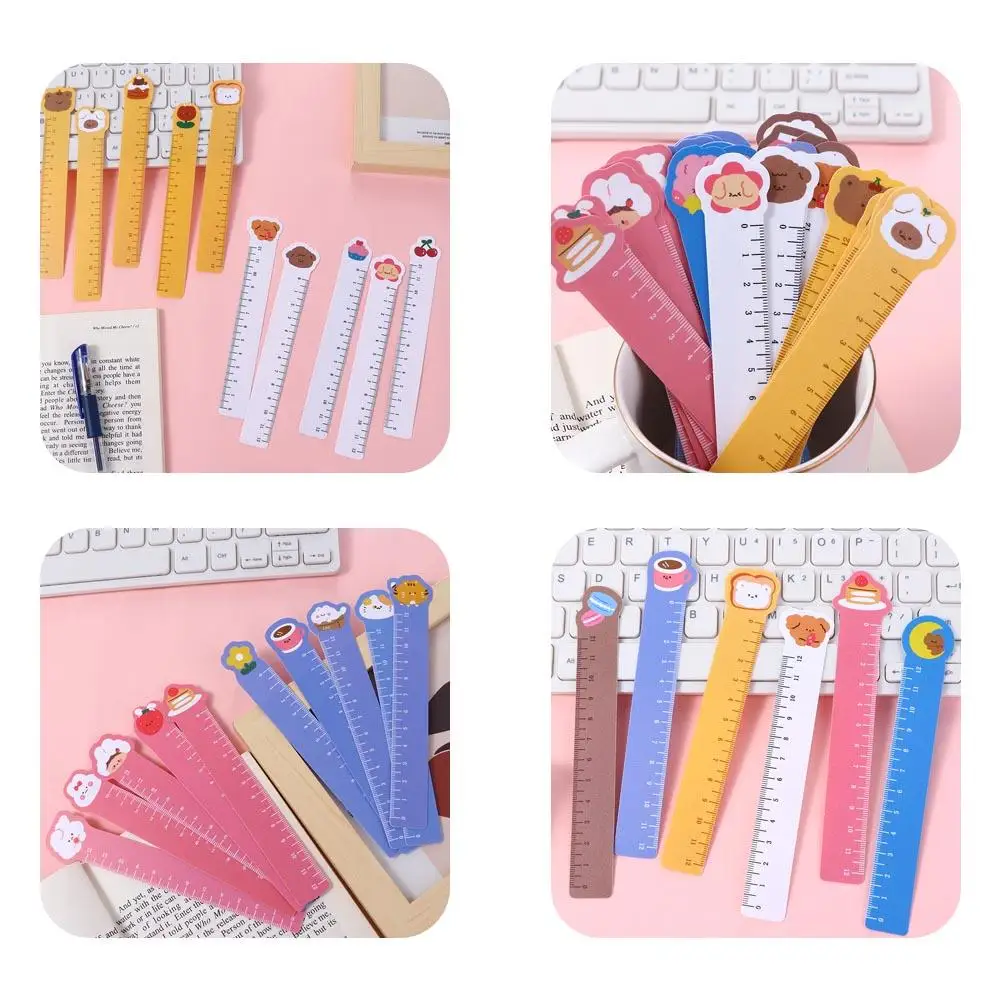 

Kawaii Bendable Portable Cartoon Pet Painting Stationery Learn Straight Ruler Scale Ruler Bookmarks Plastic Rulers