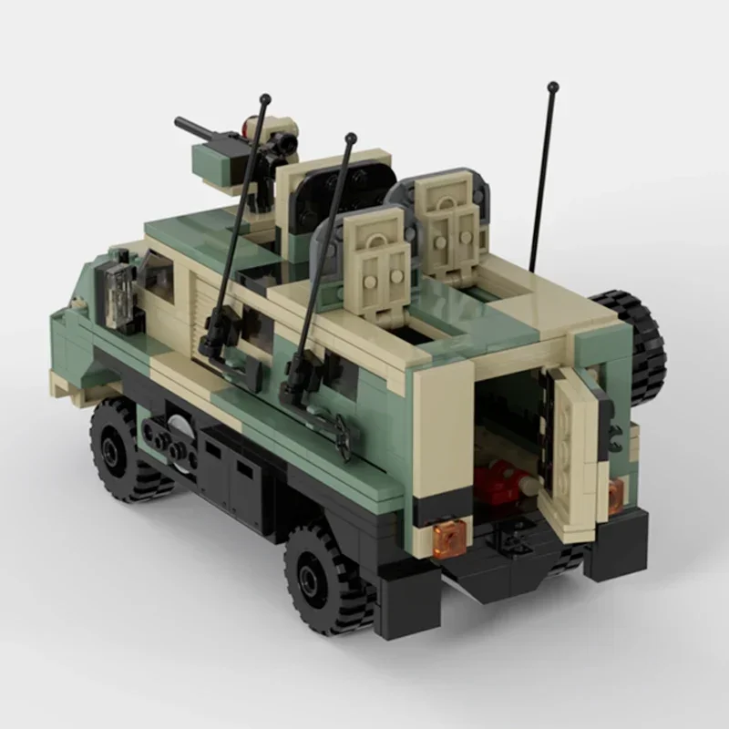 Модель военного автомобиля Moc строительные кирпичи Bushmaster Troop Carrier технология