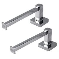 promotion 2x chrome square bathroom toilet roll holder wall mounted toilet roll