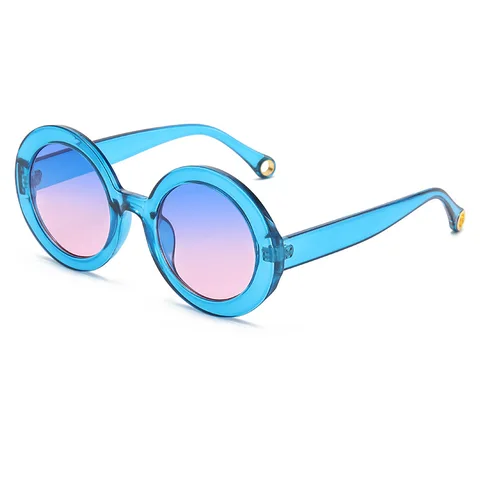 56677 брендовые дизайнерские круглые женские солнцезащитные очки, мужские негабаритные модные яркие цвета, популярные градиентные очки Uv400