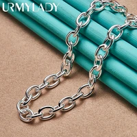 urmylady 925 simple charm chain 18 inch necklace for man women wedding party sterling silver jewelry