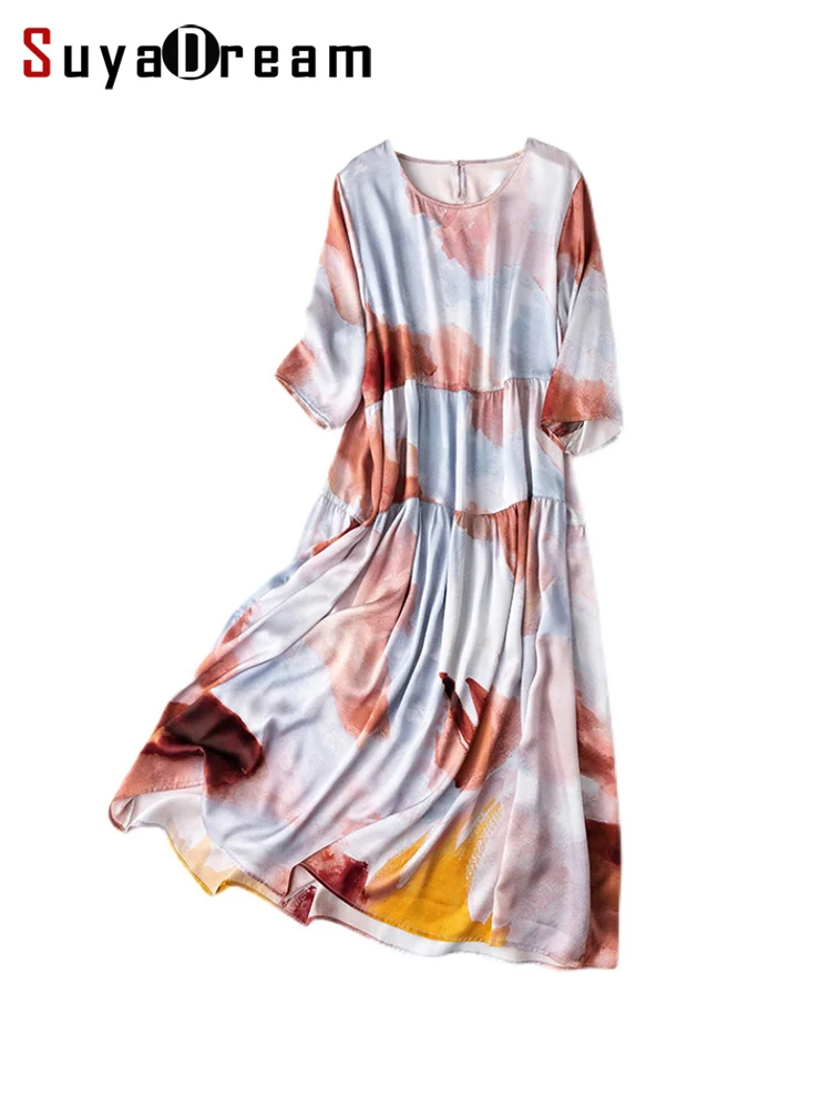 SuyaDream Woman Long Dress 100%Silk Satin Printed Dresses 2021 Spring Summer Elegant Dresses Light Color
SuyaDream Woman Long Dress 100%Silk Satin Printed Dresses 2021 Spring Summer Elegant Dresses Light Color