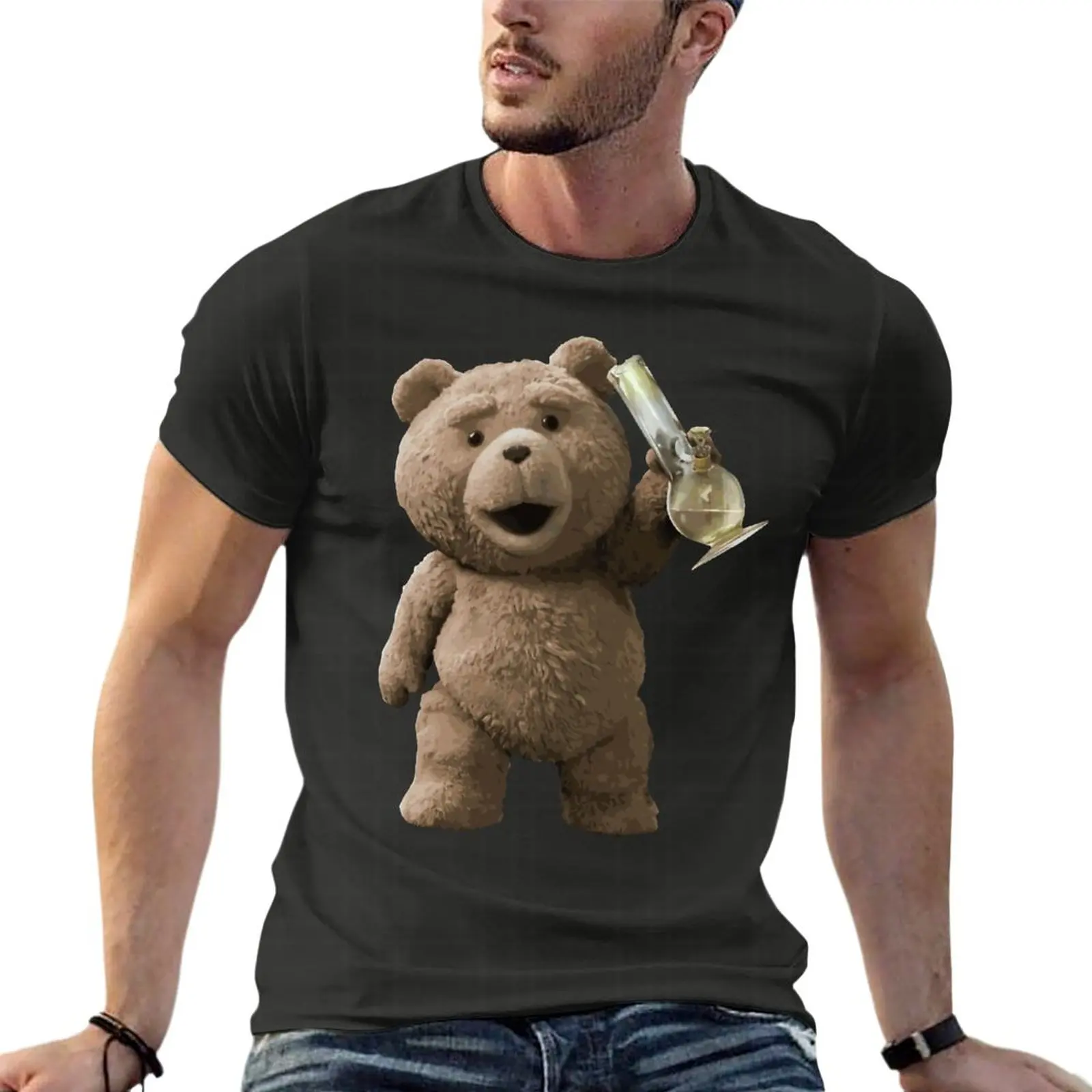 

Ted Bong Cult Fun Funny Movie Oversized T Shirts Harajuku Mens Clothes 100% Cotton Streetwear Big Size Tops Tee