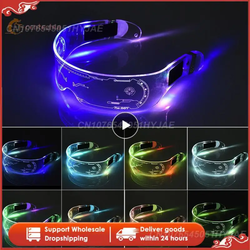 

LED Luminous Glasses LED Glasses EL Wire Neon Light Up Visor Eyeglasses Bar Party EyeWare For Halloween Christmas Parties