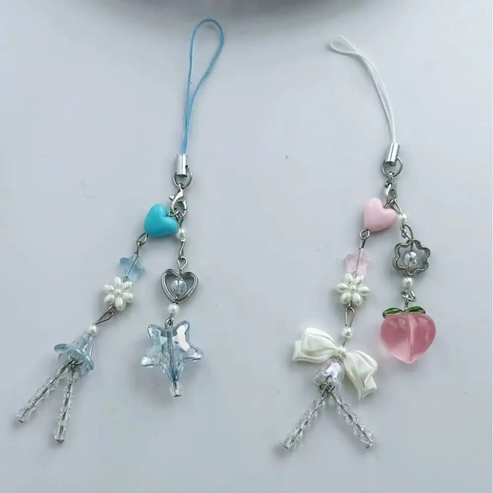 Модный розовый кулон с подвесками для телефона Y2K персиковый Kawaii милый брелок