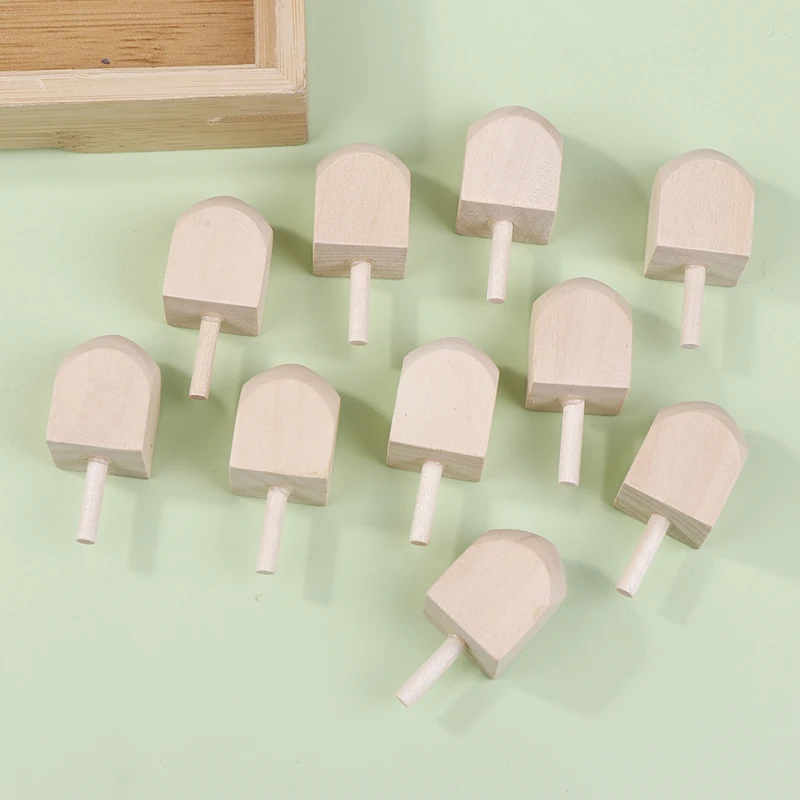 Фото 10 шт., волчок, игрушка Mini Dreidel, деревянные дреды, товары для Хануки, классические украшения, подарок для детей №3