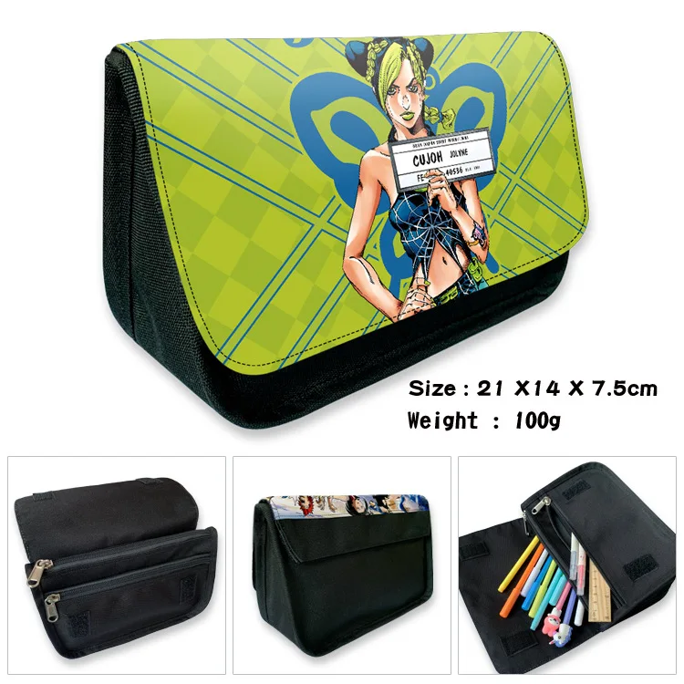 E-Mell JOJO's Bizarre Adventure Stone Ocean Jolyne Cujoh Noriaki Rohan Kujo Jotaro Narciso Covered Pencil Bag Day Clutches