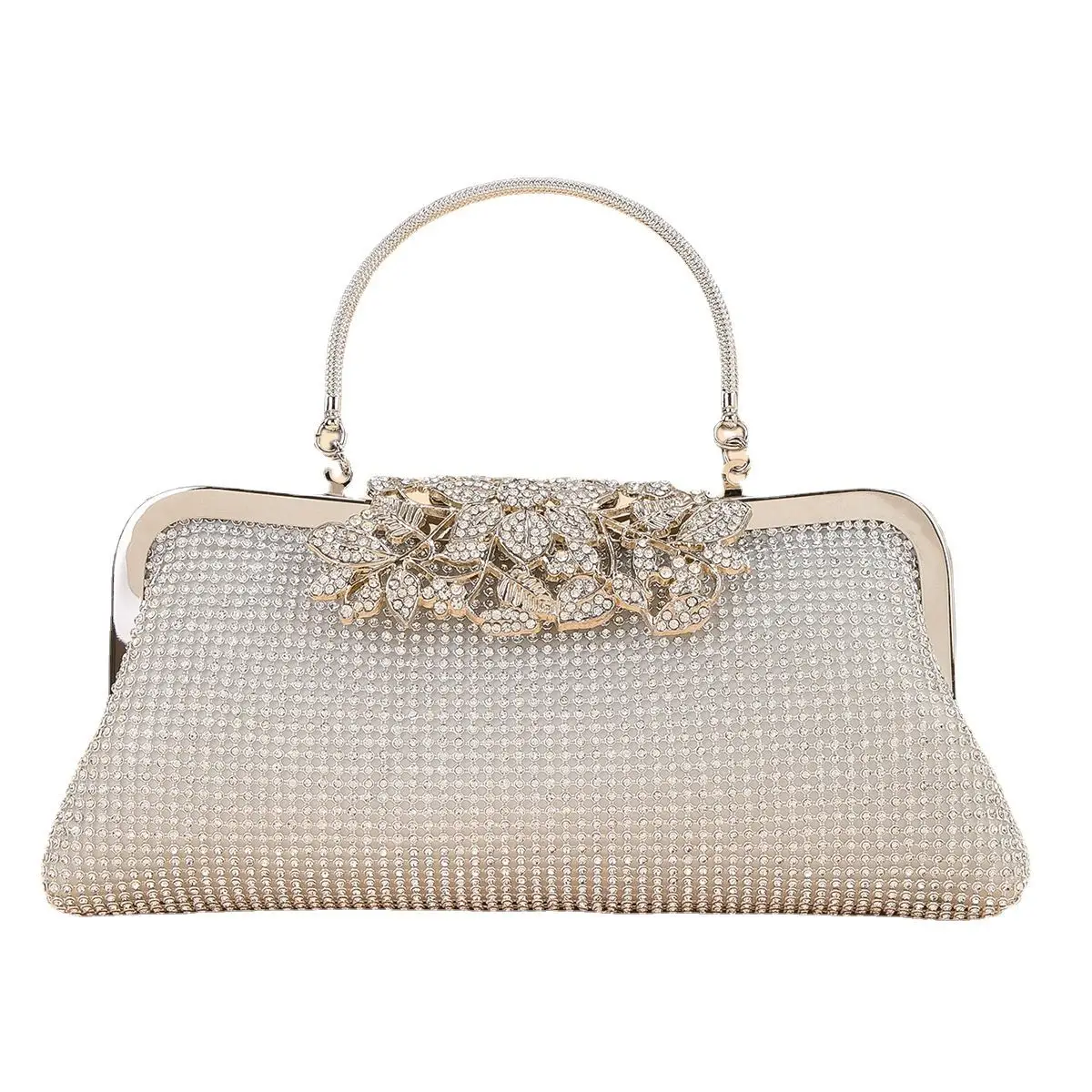 

Woman Evening Bag Diamond Rhinestone Clutch Crystal Day Wallet Wedding Purse Party Banquet Silver Handbags Clutches Tote Q422