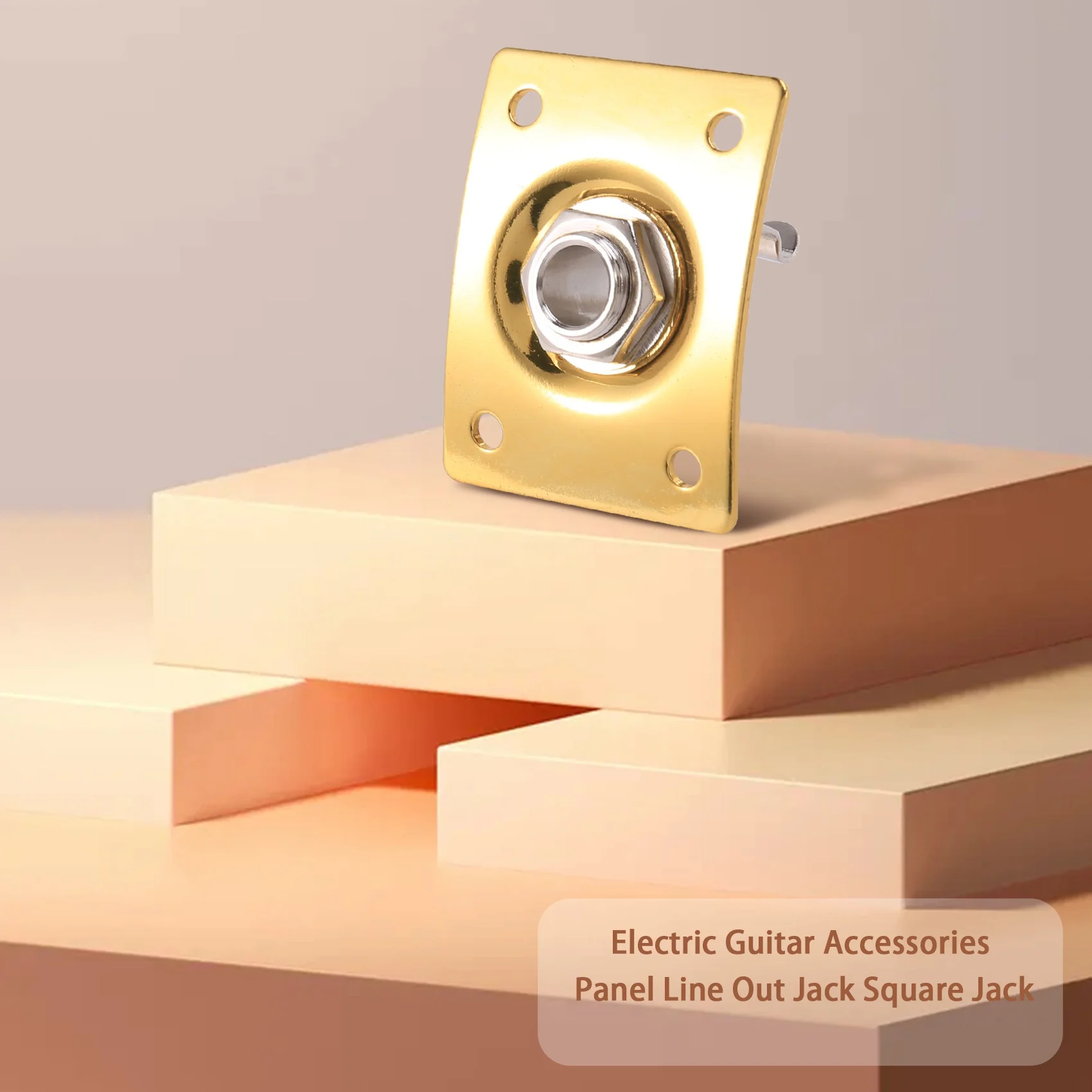 Квадратный стиль Jack Plate Гитарный бас-разъем 1/4 Выходной входной разъем для