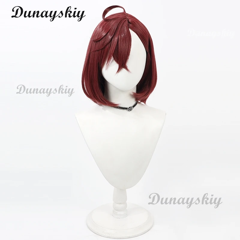 Аниме Дандан Косплей Момо Аяс Парик Короткий Винно Красный Бобо Термостойкие
