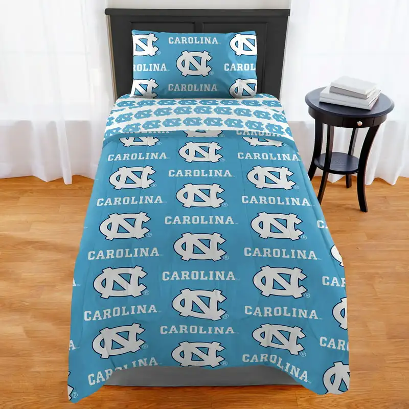 

North Carolina Tar Heels Bed in a Bag Set, 100% polyester, Twin Size, Team Colors, 4 Piece Set