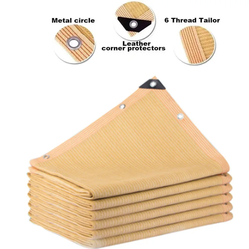 Искусственная Внешняя Солнцезащитная Сетка-палатка Бежевая Ткань Из