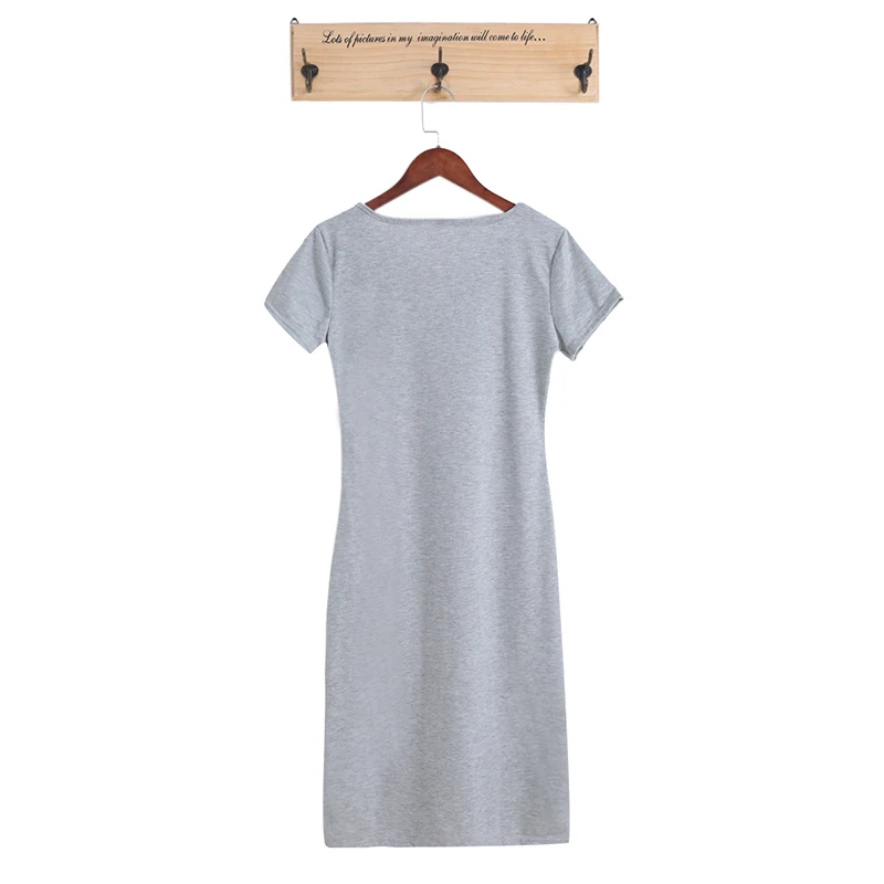 

Модное повседневное летнее женское платье, элегантное женское сексуальное однотонное офисное платье с коротким рукавом