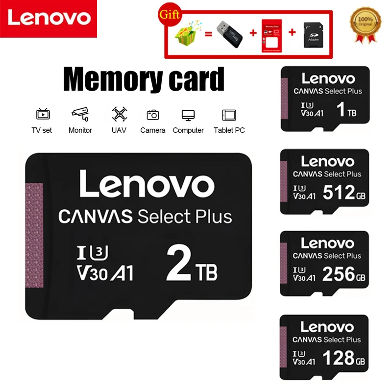 

Lenovo Micro TF SD Memories 2TB 1TB 512GB 256GB Flash Memory Card 128GB For Nintendo Switch Games Give Card Reader Gifts