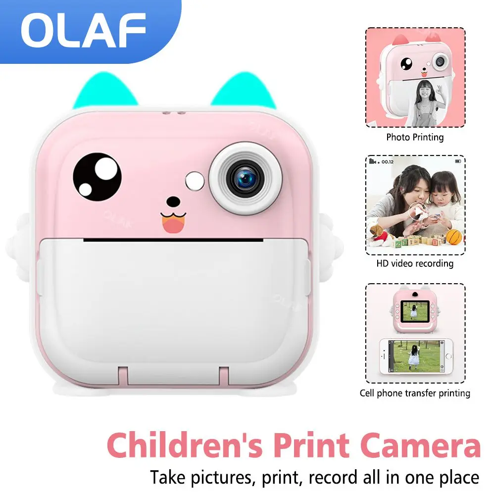 Children's Instant Print Camera Kids Digital Photo Video Camera with Thermal Printer Child Camera Birthday Gift Toy for Boy Girl