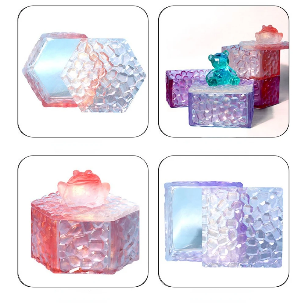 

Шкатулка для хранения ювелирных изделий «сделай сам», шестигранная силиконовая форма в виде ромбовидной полоски, с крышкой, для бетона, цем...