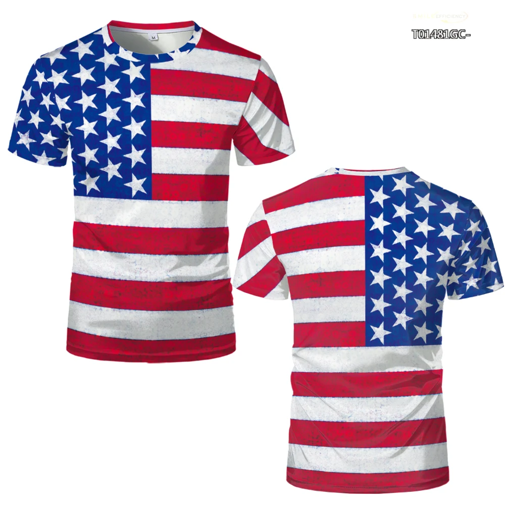 

Summer Tops Tees New USA Flag Stripes and Stars T-shirt Men / Women Sexy 3d Tshirt Print Eagle American Flag Men T-shirt