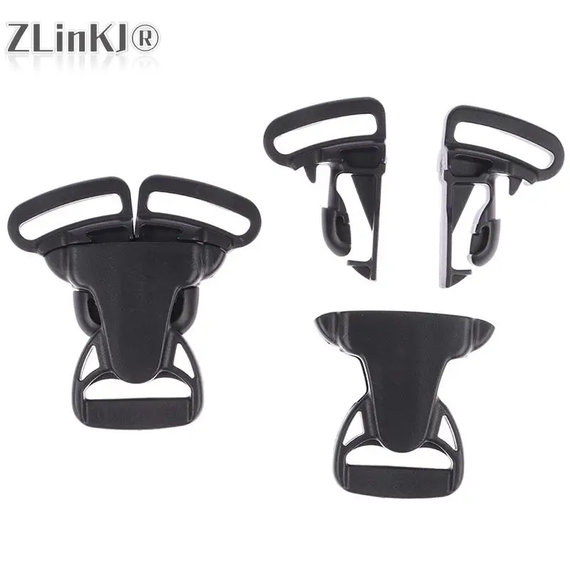 

2pcs 25mm 3 Way Three Point Side Release Buckle Quick Plastic Black Baby Carrier Accessory Car Seat Bag Webbing Backpack