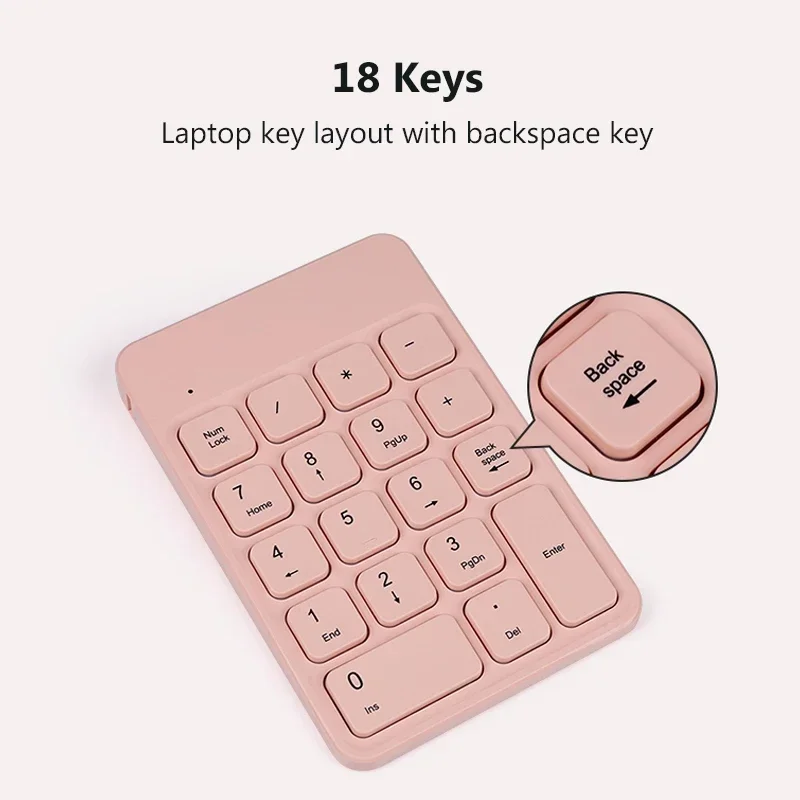 Небольшая беспроводная цифровая клавиатура 2 4 ГГц Numpad 18 клавиш для