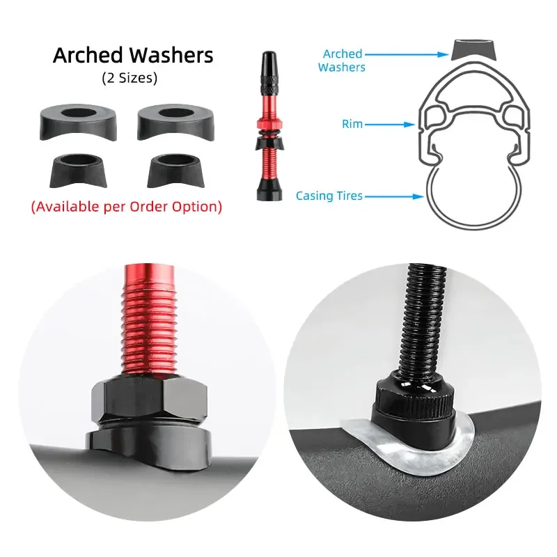 ние 2 шт. 60 мм велосипедные бескамерные Presta/FV латунь/сплав вынос обработанные на