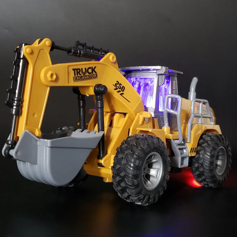 Electric Excavator Drilling Road Roller Children's Model Toys