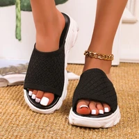 summer chunky slippers women fashion sole wedges heels flip flops casual shoes waterproof platform slippers sexy women sandals