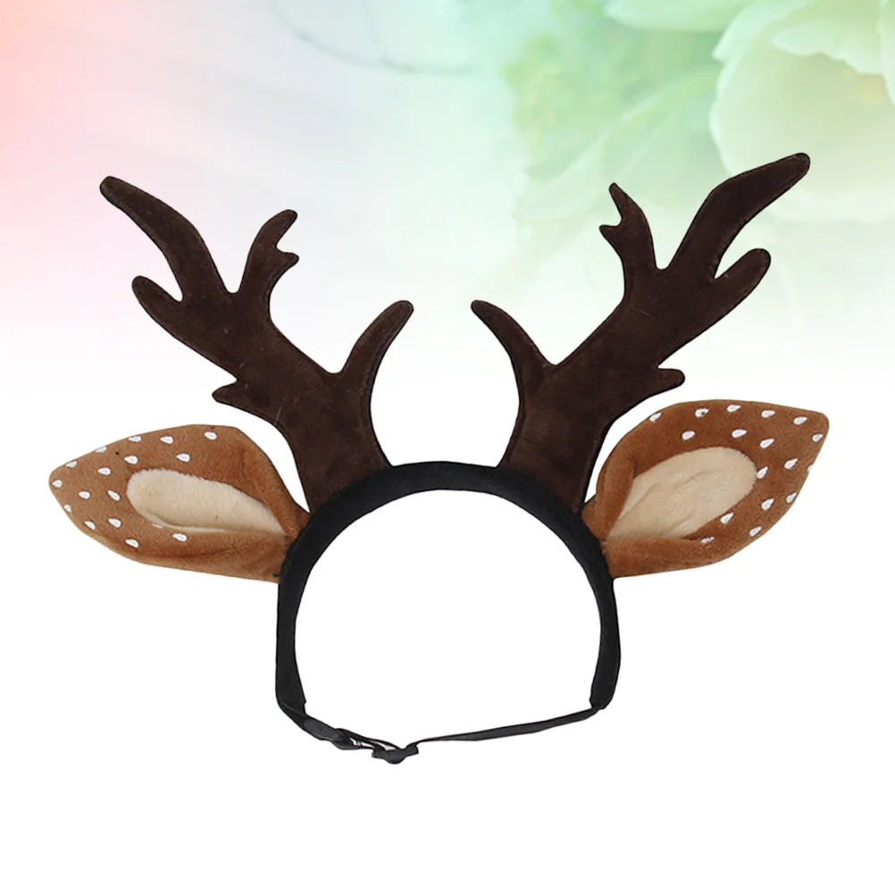 

Puppy Ears Headband Cat Elk Antler Reindeer Hat Cap Christmas Headband Cat Dog Cat Pet Christmas Costume Outfits Headwear Size S