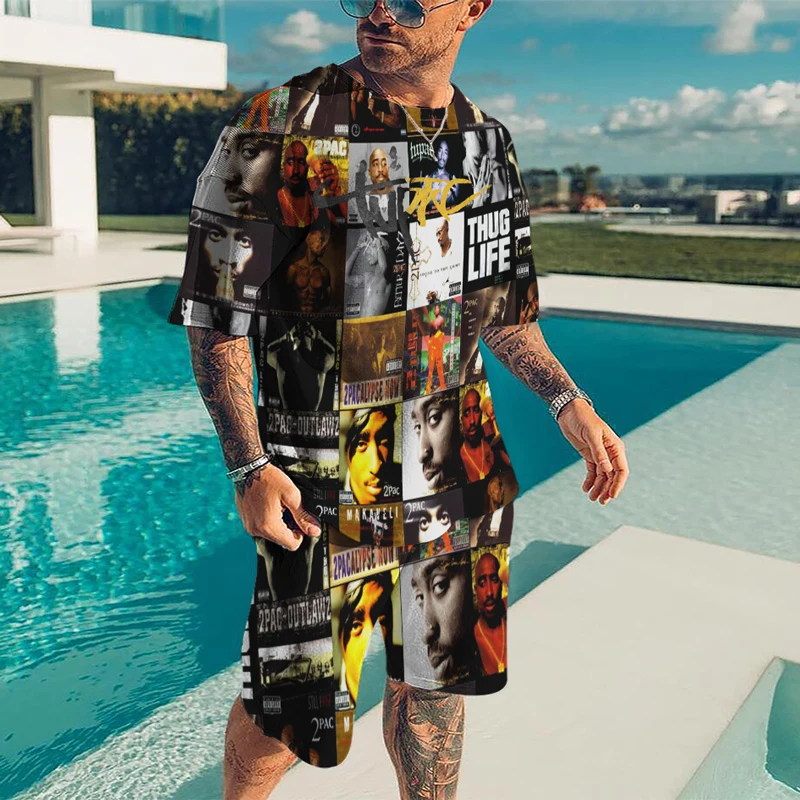 

New Short Sleeve Clothing Men's T-Shirt Suit Personality Avatar Series Design 3D Printing Oversized Color Casual Wear Sportswear