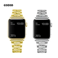 luxury diamond strap for apple watch band 40mm 38mm 7654321 for iwatch band 45mm 44mm 42mm 41mm stainless steel bracelet
