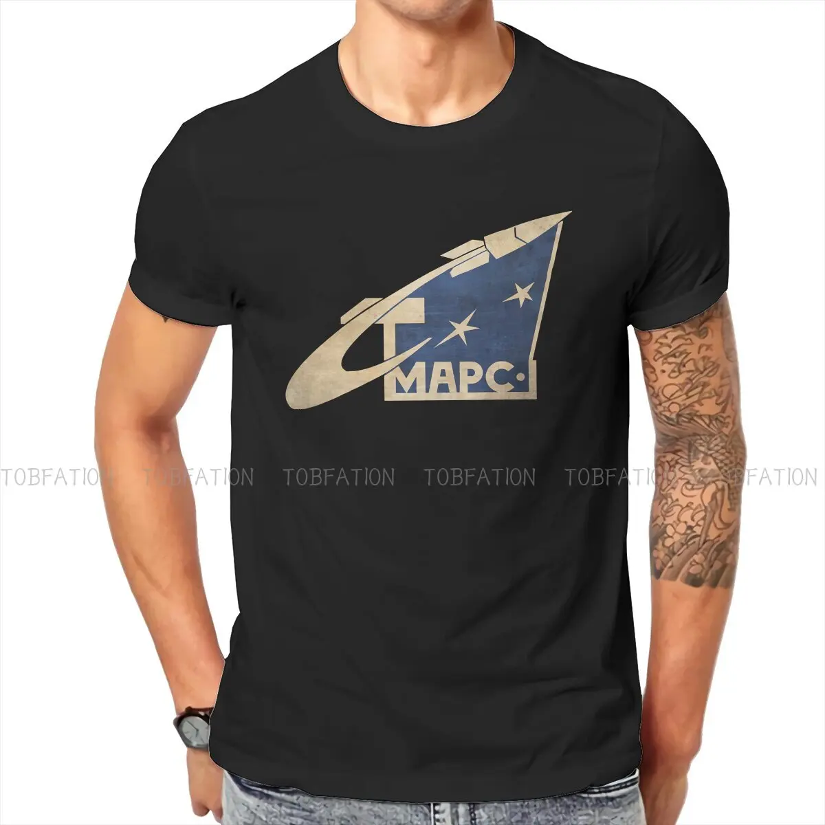 

Russian USSR CCCP Pure Cotton TShirt MARS 1 Space Rocket Soviet Classic T Shirt Leisure Men Tee Shirt Ofertas Trendy