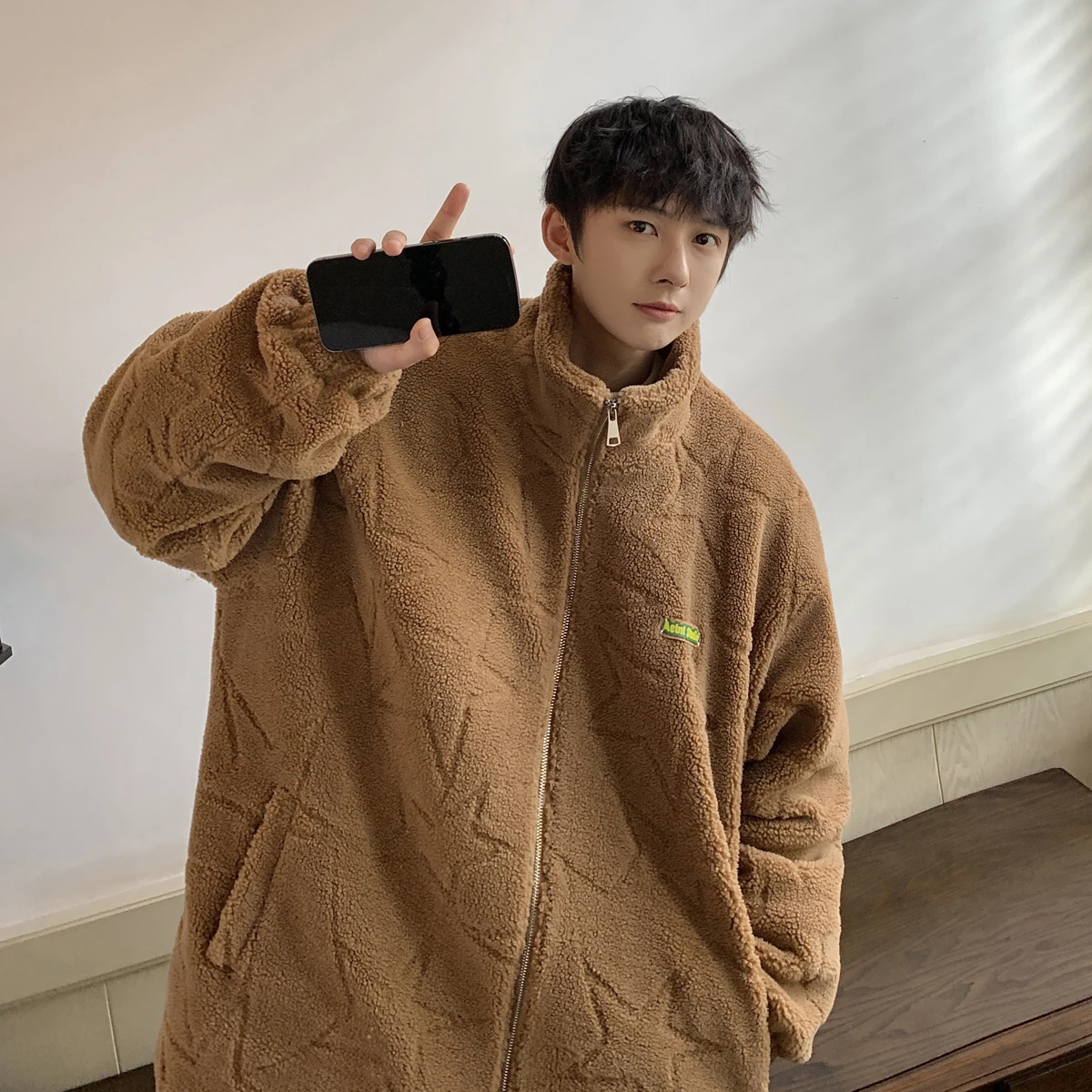 Верхняя одежда из берберского флиса мужская зимняя модная брендовая утолщенная