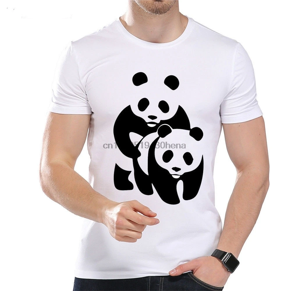 Забавная Мужская футболка B &amp W с изображением милого медведя панды и животных