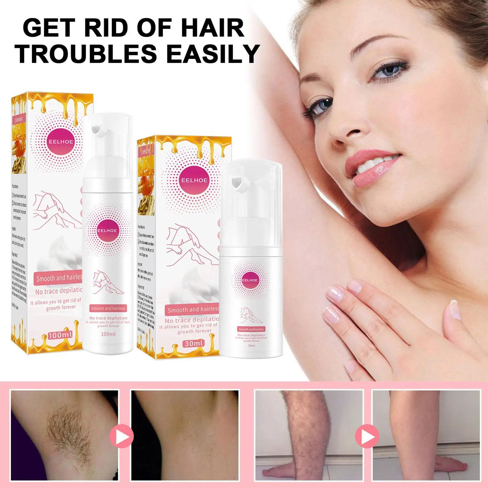 

Mousse Bottle Depilatory Armpit Hair And Legs Hair Gentle Cream Is Spray And Foam Non-irritating Removal Removal Hair Mouss N8V8